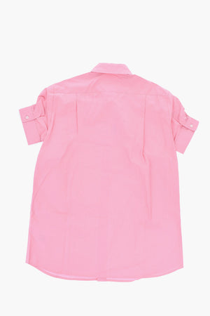 MM6 Popelinebluse aus Baumwolle mit kurzen Ärmeln