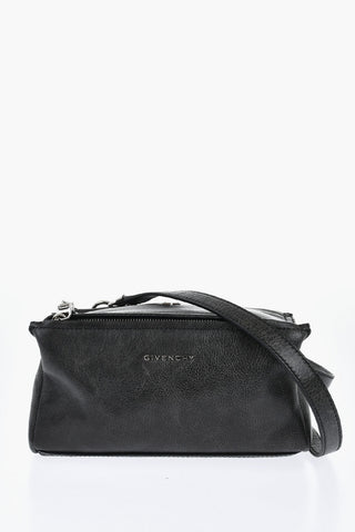Borsa a Spalla PANDORA In Pelle Martellata con Logo Effetto Argentato