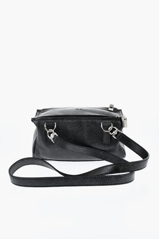Borsa a Spalla PANDORA In Pelle Martellata con Logo Effetto Argentato