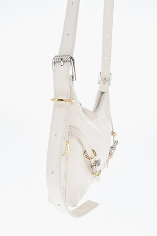 Hobo Bag VOYOU in Hammered Leather with Removable Shoulder Strap