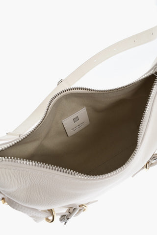 Hobo Bag VOYOU in Hammered Leather with Removable Shoulder Strap