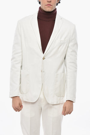 CC COLLECTION Cotton-Blend Jacket with Two Vents and Classic Lapel