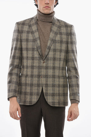 Virgin Wool-Blend Jacket with District Check Pattern