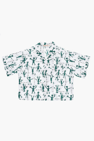 Camicia a Maniche Corte con Stampa Alieni