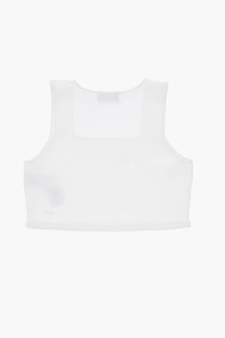 Top Crop in Tinta Unita con Scollo Quadrato