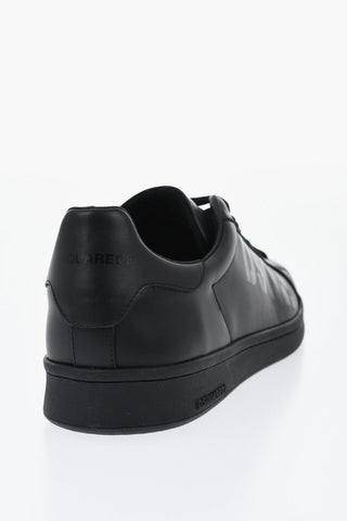 Low-Top Solid-Color Leather Sneakers BOXER with Tonal Monogram