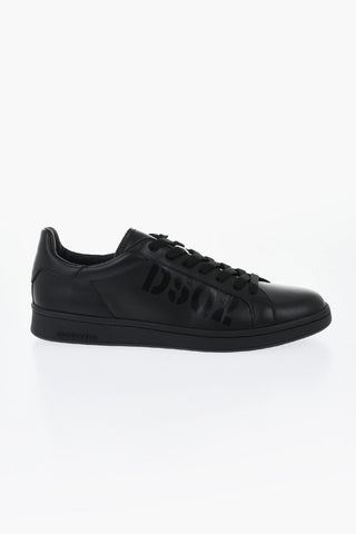 Low-Top Solid-Color Leather Sneakers BOXER with Tonal Monogram