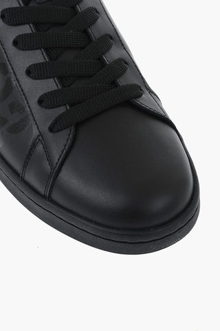 Low-Top Solid-Color Leather Sneakers BOXER with Tonal Monogram