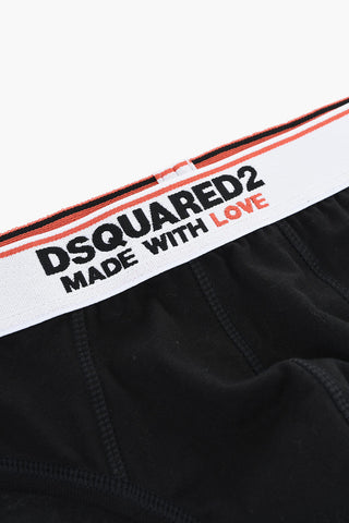 Stretch Cotton Briefs with Logo Elastic Waistband