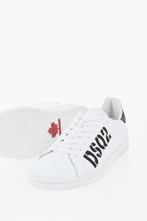 Low-Top Leather Sneakers BOXER with Contrast Monogram