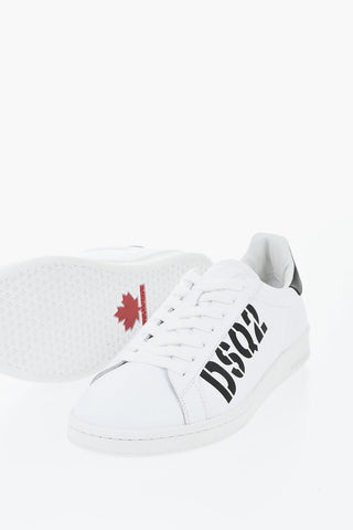 Low-Top Leather Sneakers BOXER with Contrast Monogram