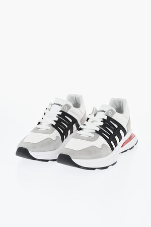Leather and Nylon Low-top Sneakers SLASH with Contrast Details