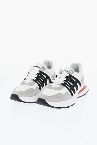 Leather and Nylon Low-top Sneakers SLASH with Contrast Details
