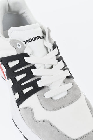 Leather and Nylon Low-top Sneakers SLASH with Contrast Details