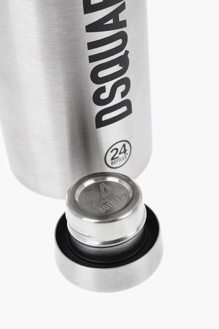Thermoflasche aus Stahl mit aufgedrucktem Logo