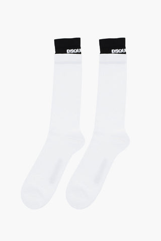 Long Ribbed Socks with Contrasting Detail