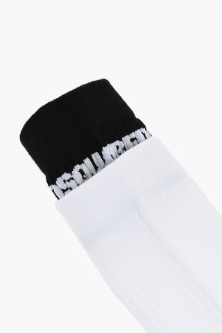 Long Ribbed Socks with Contrasting Detail