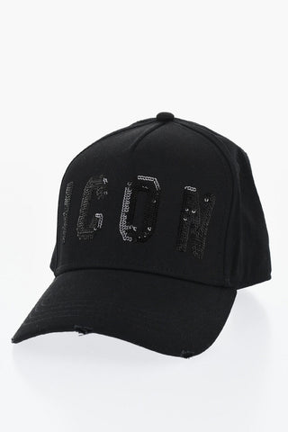 ICON Solid Baseball Cap with Sequin Detail