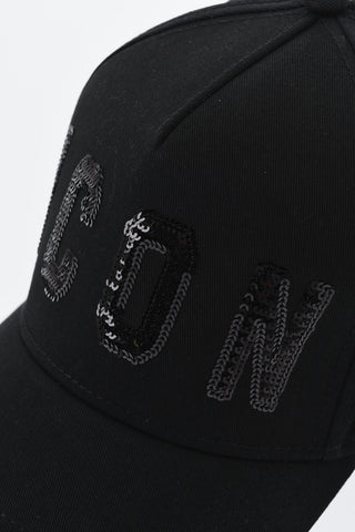 ICON Einfarbige Baseballkappe mit Pailletten-Detail