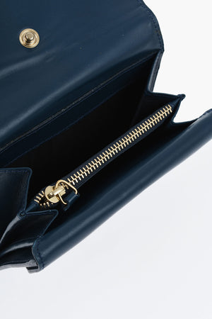 Leather Wallet with Gold Metal Detail
