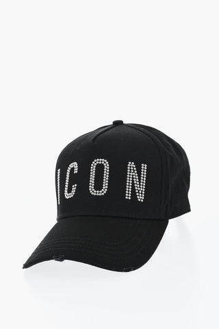ICON Cappello Baseball in Tinta Unita con Dettaglio Borchie