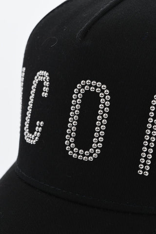 ICON Cappello Baseball in Tinta Unita con Dettaglio Borchie