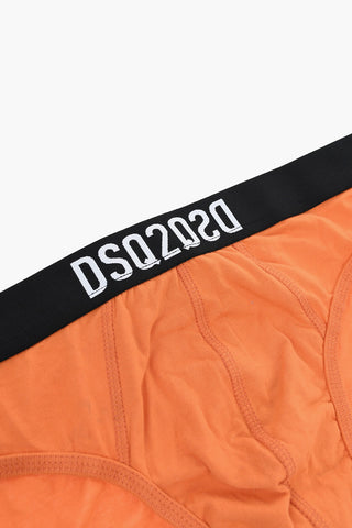 Stretch Cotton Briefs with Logo Elastic Waistband