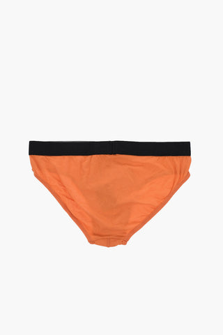 Stretch Cotton Briefs with Logo Elastic Waistband