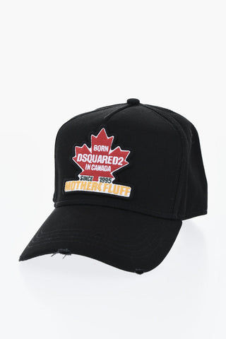 Einfarbige Baseballmütze mit Logopatch