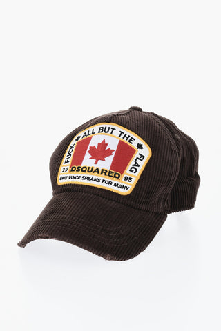 Ribbed Velour Baseball Cap With Contrast Details