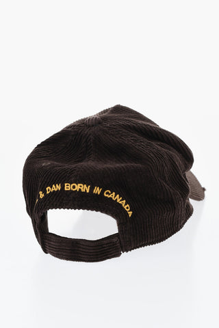 Ribbed Velour Baseball Cap With Contrast Details