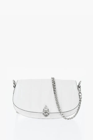 MICHAEL Shiny Padded Leather Shoulder Bag MILA