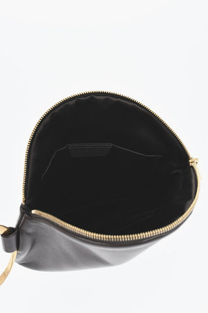 Wrist Bag ROUND in Pelle con Chiusura a Zip