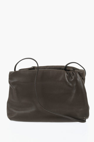 Einfarbige Schultertasche aus Leder