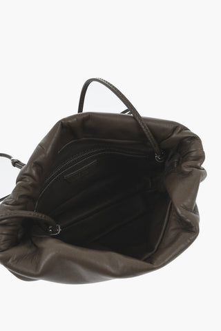 Einfarbige Schultertasche aus Leder