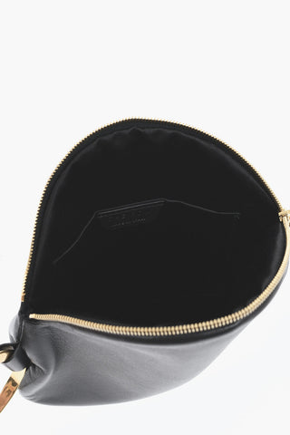 Wrist Bag ROUND in Pelle con Chiusura a Zip