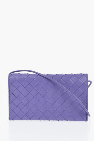 Portafoglio in Pelle Intrecciata con Tracolla