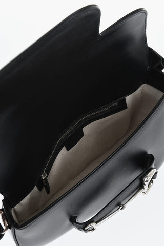 Leather Squared Bag with Horsebit