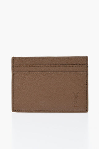 Portacarte in Pelle Martellata con Monogram Tono su Tono