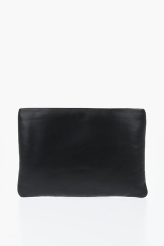 Gepolstertes Leder-Pouch Mit Ton-In-Ton-Logo