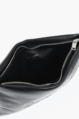 Gepolstertes Leder-Pouch Mit Ton-In-Ton-Logo