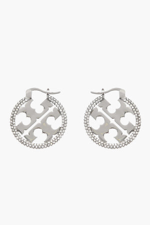 Metal Hoop Earrings MILLER PAVE with Strass