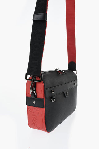 Two-Tone Textured Leather Bag with Removable Strap