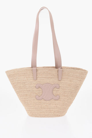 Raffia Tote Bag SUPPLE with Leather Trims