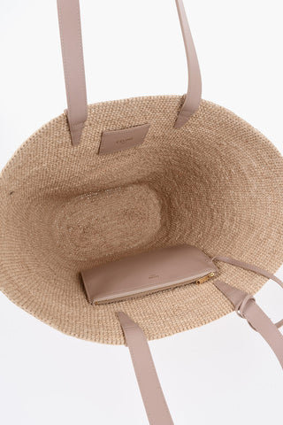 Raffia Tote Bag SUPPLE with Leather Trims