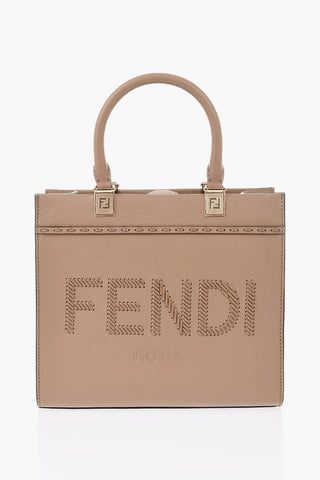 Mini Hammered Leather Tote SUNSHINE with Embossed Logo