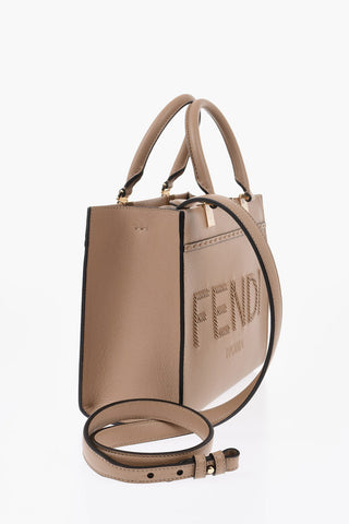 Mini Hammered Leather Tote SUNSHINE with Embossed Logo