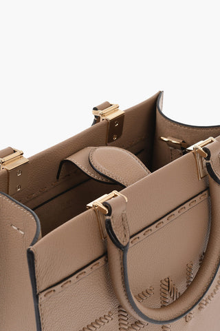 Mini Hammered Leather Tote SUNSHINE with Embossed Logo