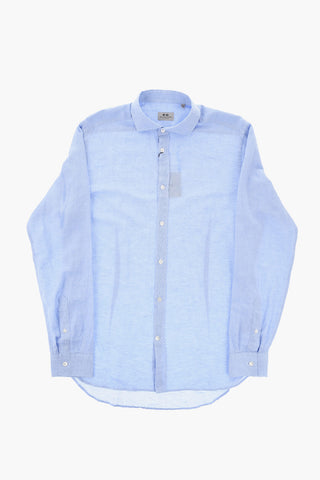 CC COLLECTION Linen-Blend Shirt with French Collar