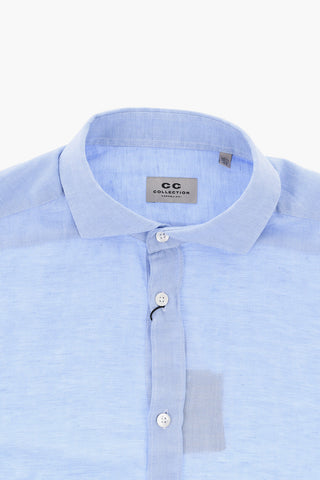 CC COLLECTION Linen-Blend Shirt with French Collar